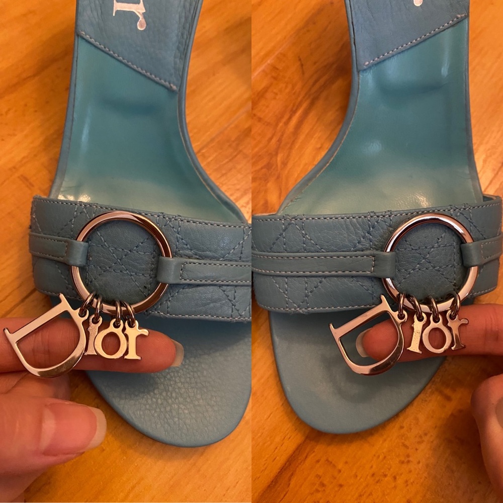 Auth Dior lady dior leather sandals - Picture 2 of 6